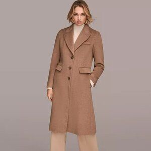 Donna Karan wool/ silk single breasted coat